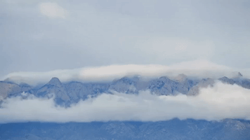 Stratus Clouds Blanket Sandia Mountains in New Mexico