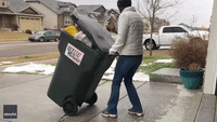 Woman Slides Down Icy Driveway to Take Out Trash in Colorado