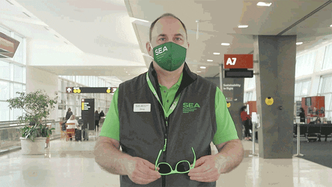 Sunglasses Reaction GIF by Seattle-Tacoma International Airport