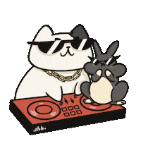 Baby_nyanko music cat dj rave Sticker
