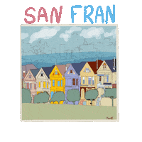 megsthepoppy home house city san francisco Sticker