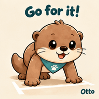 Cheering You On Lets Go GIF by Otto the Otter by GleeSpace