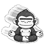 PRIME8s kawaii magic meditation ape Sticker