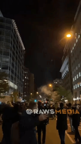 Protesters Let Off Fireworks in Washington During Election Night Demonstrations