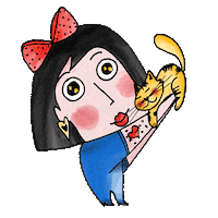 Emilse_ilustra love cat girl woman Sticker
