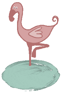 SalutStefanie flamingo flamingo in puddle Sticker