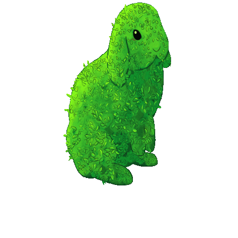 marlynnarts giphygifmaker nature green bunny Sticker
