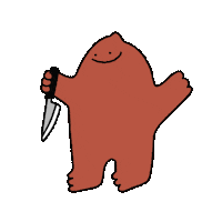 linyachu smile red kill knife Sticker