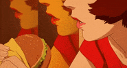 mouth hamburger GIF