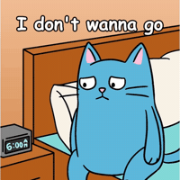 Dragging Blue Cat GIF