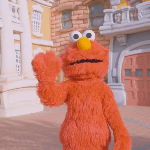 Elmo Waving GIF by PortAventuraWorld