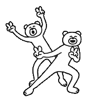 Happy Two Fingers Sticker by takadabear
