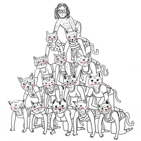 cat lady illustration GIF by MaggieRAPT