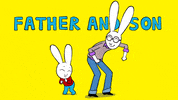 Father And Son Dancing GIF by Simon Super Rabbit