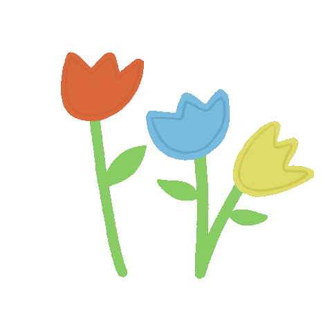 Primary Colours Flowers Sticker