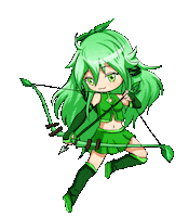 Lunime anime girl green games Sticker