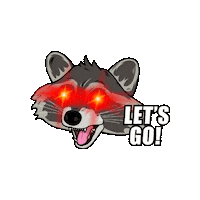 TrashPandaTribe cartoon lets go nft laser Sticker