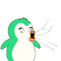 Hungry Penguin Sticker by Abster