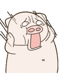 Scared Pig Sticker