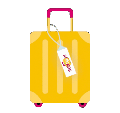 SUNtip giphyupload pink travel yellow Sticker
