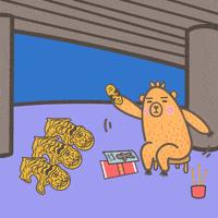 curiousfamily hk capybara curiousfamily 打小人 GIF