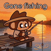 Relaxing Gone Fishing GIF by Chimpers