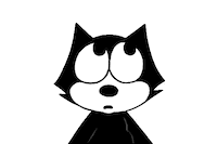 Confused Felix The Cat Sticker by Steffen Hotel