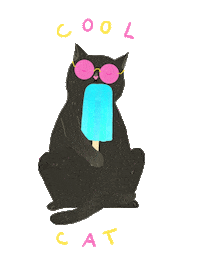 Ice Cream Cat Sticker by Lara Paulussen