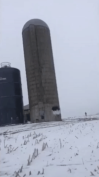 Controlled Silo Demolition in Rural Illinois Is Oddly Satisfying to Watch