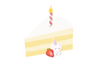 chubbylilrabbit happy party food celebration Sticker