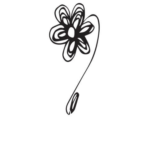 Black And White Flower Sticker