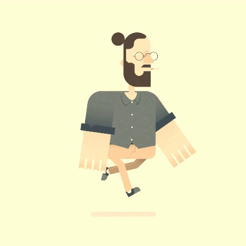 long hair animation GIF