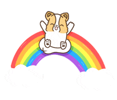 Dog Rainbow Sticker by corgiyolk