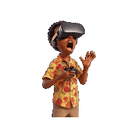 Scared Virtual Reality Sticker by Preneura