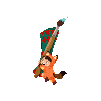 wizardwithin christmas cartoon fox xmas Sticker