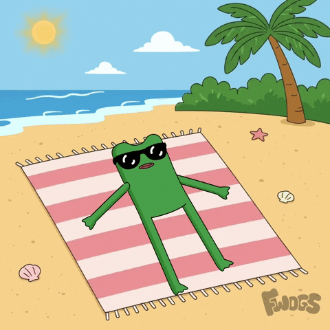 Sunbathing Beach Day GIF by fwogs