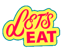Hungry Lets Eat Sticker by Kapareha