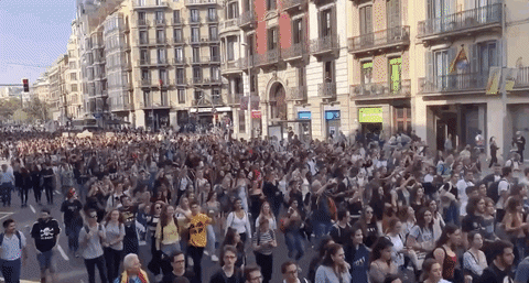 giphyupload barcelona protest giphynewsinternational catalan GIF