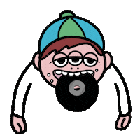 CHILLDROPS music もぐもぐ 食いしん坊 chilldrops Sticker