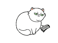 Fat Cat Illustration Sticker