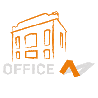 SMT_Immobilien house orange office stories Sticker