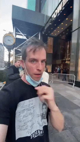 Man in Trump ‘Crying His Guts Out’ Costume Performs in Front of Trump Tower
