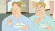 Looking At Each Other Let Them Eat Cake GIF by Adult Swim