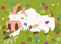 Flowers Cow GIF