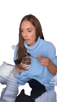 girlgainzblog hungry eat chocolate nutella Sticker
