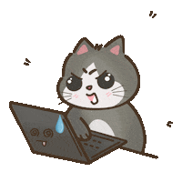 Cat Working Sticker