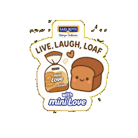 SARIROTIROTINYAINDONESIA roti sarapan mini love sari roti Sticker