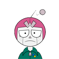Aleruleru sad thinking think reflective Sticker