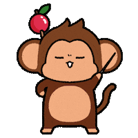 Apple Stick Sticker by Chimpers