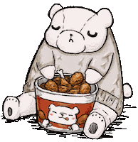 Polar Bear Eating Sticker